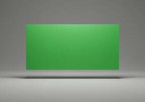 Abstract Green Rectangular Plane on a Grey Background photo