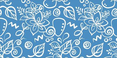 Simple hand drawn abstract floral print. Trendy collage pattern. Line pattern. Fashionable template for fabric design. vector