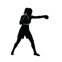 Boxer Landing Explosive Knockout Punch on Opponent in Boxing Fight vector