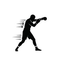 Quick Boxer Dodging Punch with Swift Head Movement in Boxing Ring vector
