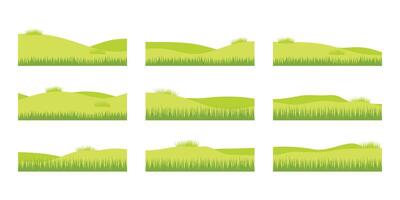 Green Field Set Illustration vector