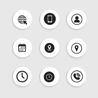 Website icon set on circle vector