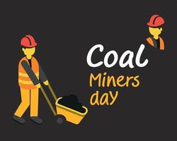 Coal miners day, with a man in a hard hat and a shovel vector