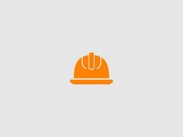 The hard hat has a brim around the base and a vertical ridge running over the top with a curved line inside it vector