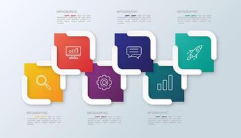 Presentation business infographic template with 6 options. vector
