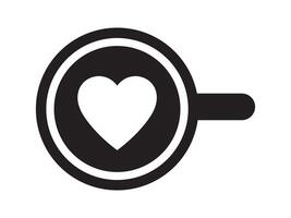 Cup of coffee with heart icon. vector