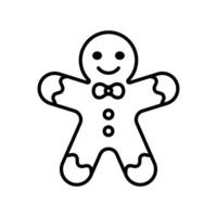 Gingerbread man silhouette line art vector