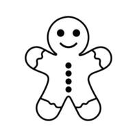 Gingerbread man line art vector