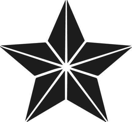 Geometric Star Silhouette - Bold Five-Pointed Modern Icon