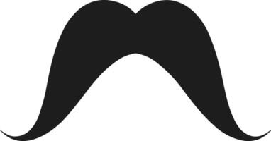 Curved Handlebar Mustache Silhouette - Stylish Retro Facial Hair Icon for Barbershop and Design Use vector