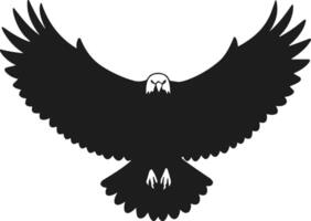 Flying Eagle Silhouette from Front View with Outstretched Wings vector