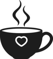Coffee Cup with Heart Silhouette - Love and Warmth in Every Sip vector