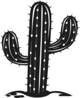 Cactus Silhouette Illustration - Prickly Desert Plant Icon for Creative Projects vector