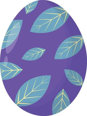 Easter Egg with Floral Pattern Style
