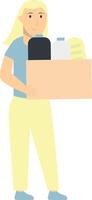 Person Volunteers and Donation Character with Cartoon Design. vector