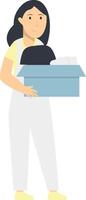Person Volunteers and Donation Character Isolated on White Background. vector
