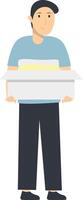 Person Volunteers and Donation Character on White Background vector