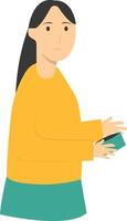 People Holding Empty Wallet in Flat Design vector