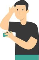People Holding Empty Wallet with Flat Design. vector
