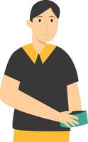 People Holding Empty Wallet on White Background vector