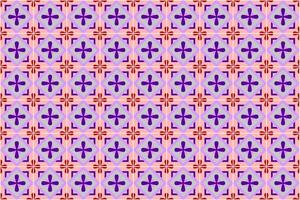 Retro Floral Geometric Seamless Pattern in Purple and Red vector