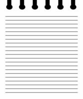 Black and White Lined Paper for Text and Handwriting vector