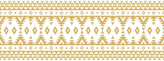 Tribal Fabric with Ethnic Navajo Aztec Border and American Style Pattern. vector
