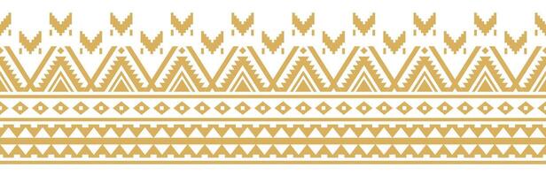 Boho Style Aztec Pattern with Decorative Tribal Stripe and Ethnic Border. vector