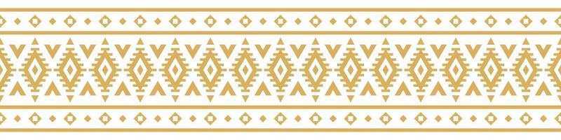 Elegant Ethnic Fabric in Navajo Tribal American Style with Aztec Border Pattern. vector
