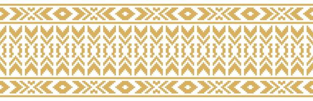 Decorative Ethnic Aztec Motif with Boho Stripe Border in Tribal Style. vector