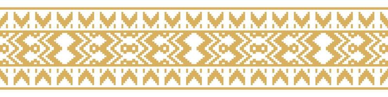 Decorative Textile Stripe with Boho Tribal Style and Ethnic Aztec Border. vector