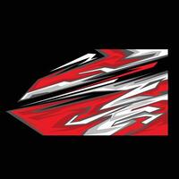 Decal livery for car in red, white, and black abstract design suitable for customizing vehicles, car wraps, branding, and product packaging. vector