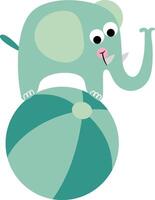 Cute circus elephant on top of a ball vector