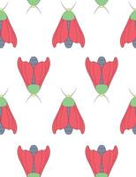Silkworm Bombyx simple seamless pattern vector