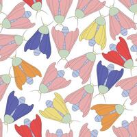Silkworm Bombyx seamless pattern multicolor and rotated vector