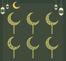 Moon with pattern cake topper vector