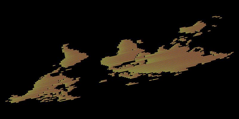 Rectangle shape line world map design showing continents and countries with digital design