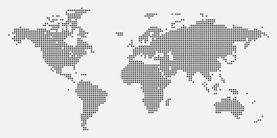 Dotted world map design showing continents and countries with digital design vector