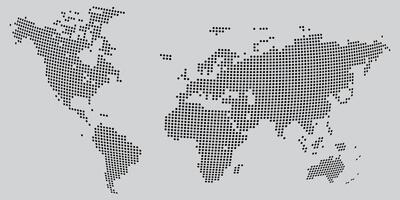 Geometric dotted world map design vector