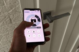 Smart home Automation Control System. Innovation technology internet Network Concept. photo
