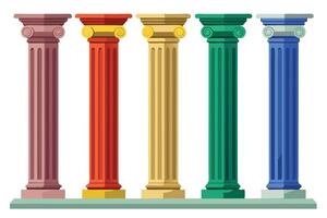 A colorful Classic Columns A Collection of Architectural Elements vector