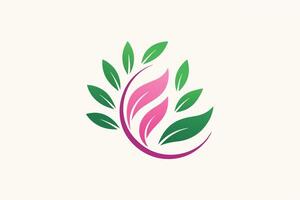A floral design with leaves in soft colors. vector
