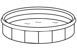 A inflatable pool diagram for easy assembly. vector