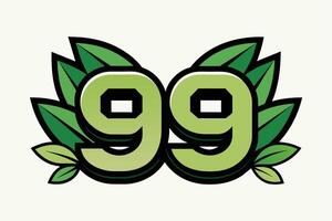 Vibrant Green 99 Logo with Leaf Design vector