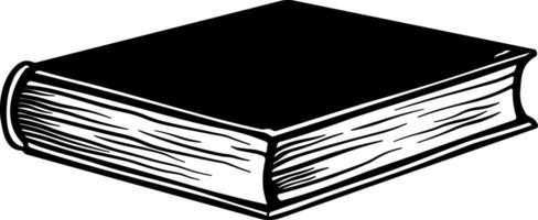 Minimalist black and white illustration of a single book in side view vector