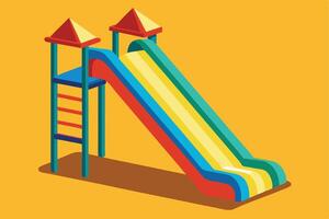 Colorful playground slide with vibrant hues. vector