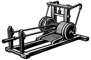 Style Illustration of a Retro Exercise Machine vector