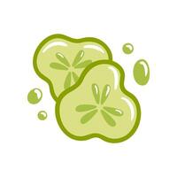 Fresh Cucumber Slices with Water Droplets for a Refreshing and Healthy Experience vector