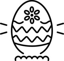 Decorative easter egg icon in line style vector