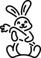 A linear style icon showing bunny carrot vector